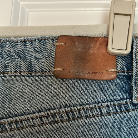 ZARA Authentic Denim by TRF Yellow Stripe Raw Hem Jeans Size 4 - Picture 3 of 5